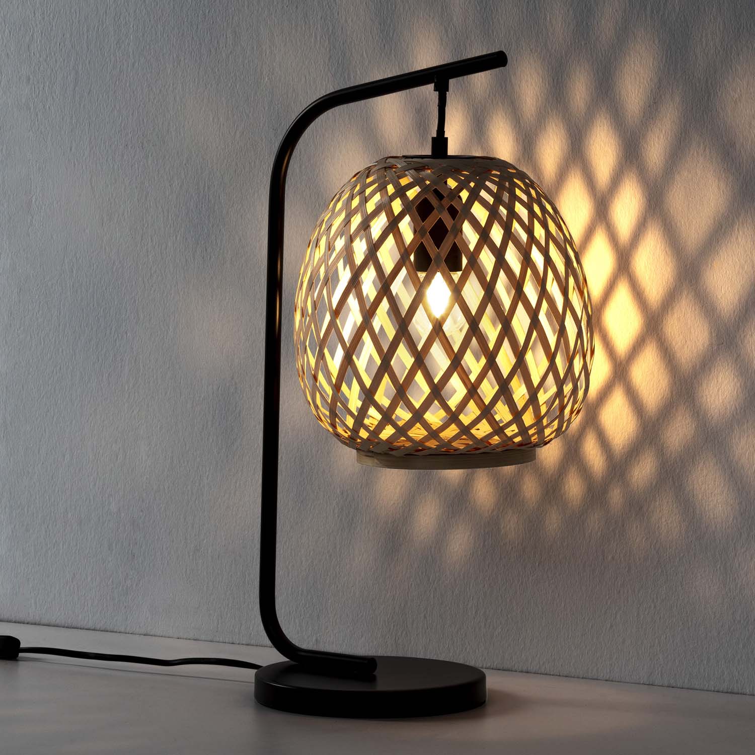 Lampe À Poser Reiko En Bamboo, Diamètre 50,5 Cm