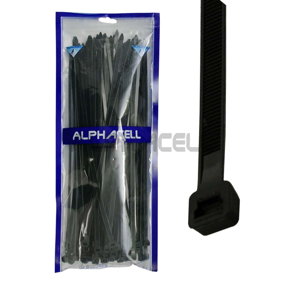CABLE TIE - 400mmx7.2mm BLACK (100) Z