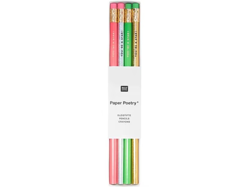 Set De Crayons A Papier Fluo - 4 Pieces