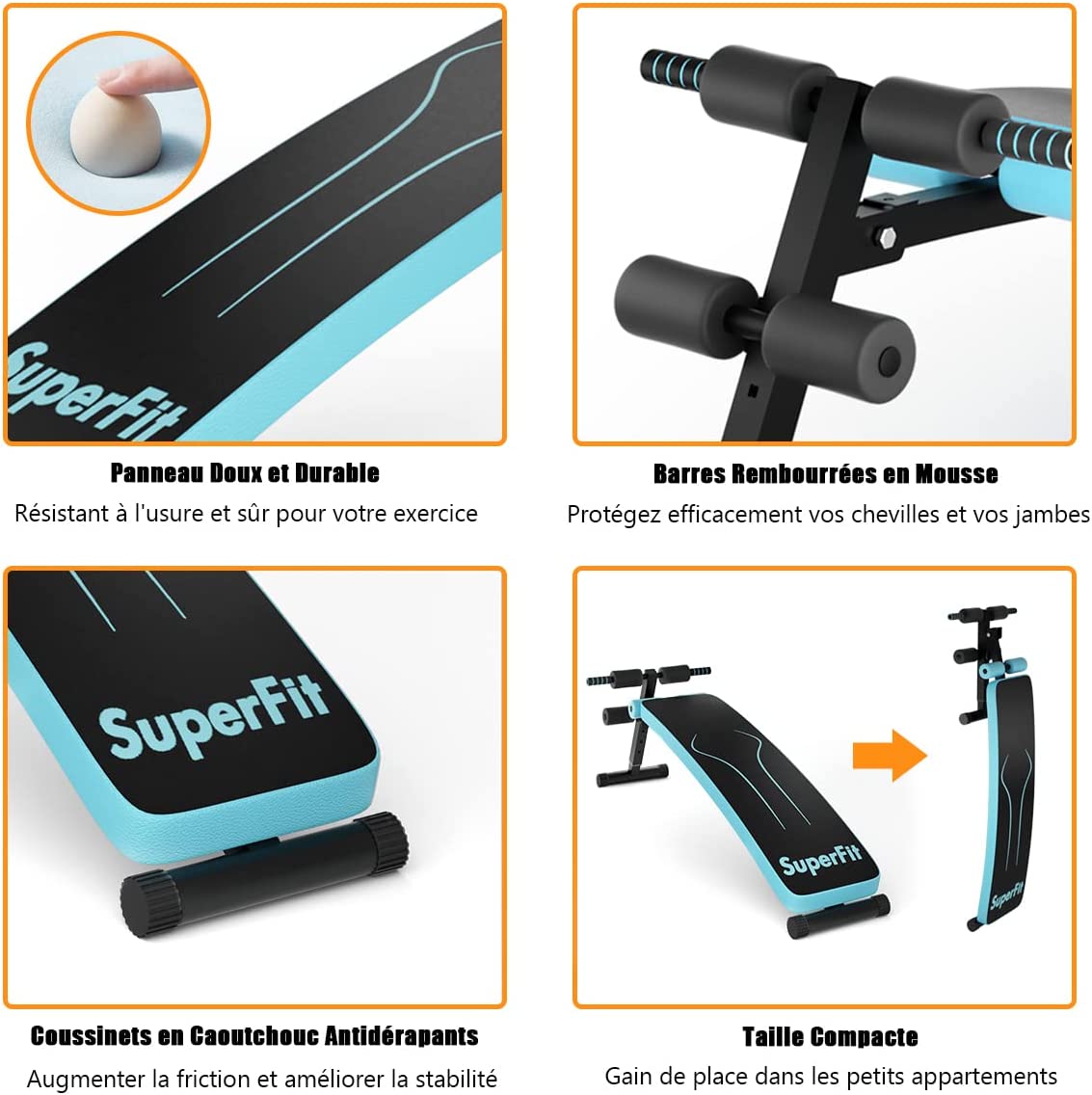 Banc de musculation pliable et ajustable con 8 Posiciones Ajustables 300KG/660LB à Prix