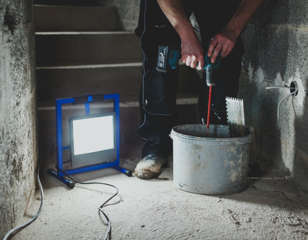 Projecteur De Chantier Led 360° 47w, 4500lm, Ip65, Ik06 - Beam