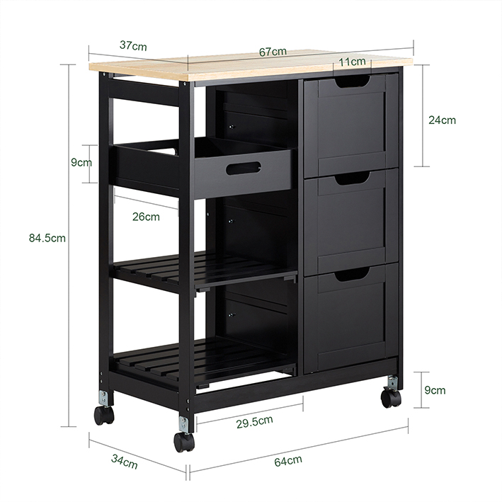 Desserte De Cuisine Roulante Fkw79-sch