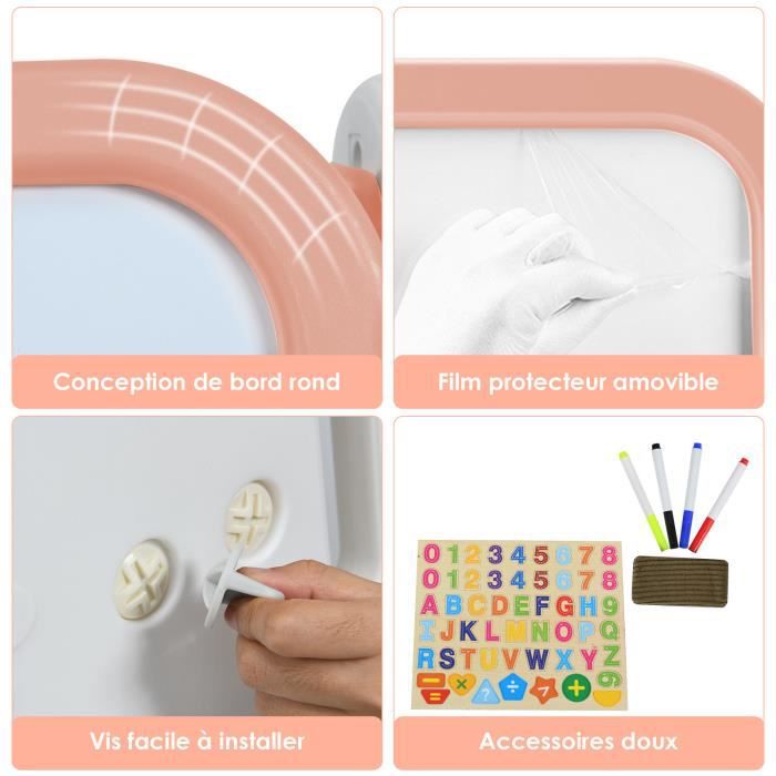Costway  2en1 Tableau Magnétique Enfant Double Face Avec Tabouret