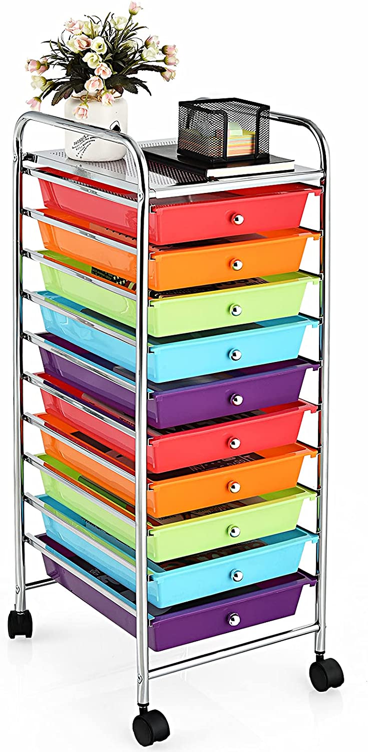 Coatway Tour De Rangement Plastique À Tiroirs Rangement Paour Bureau Amovibles