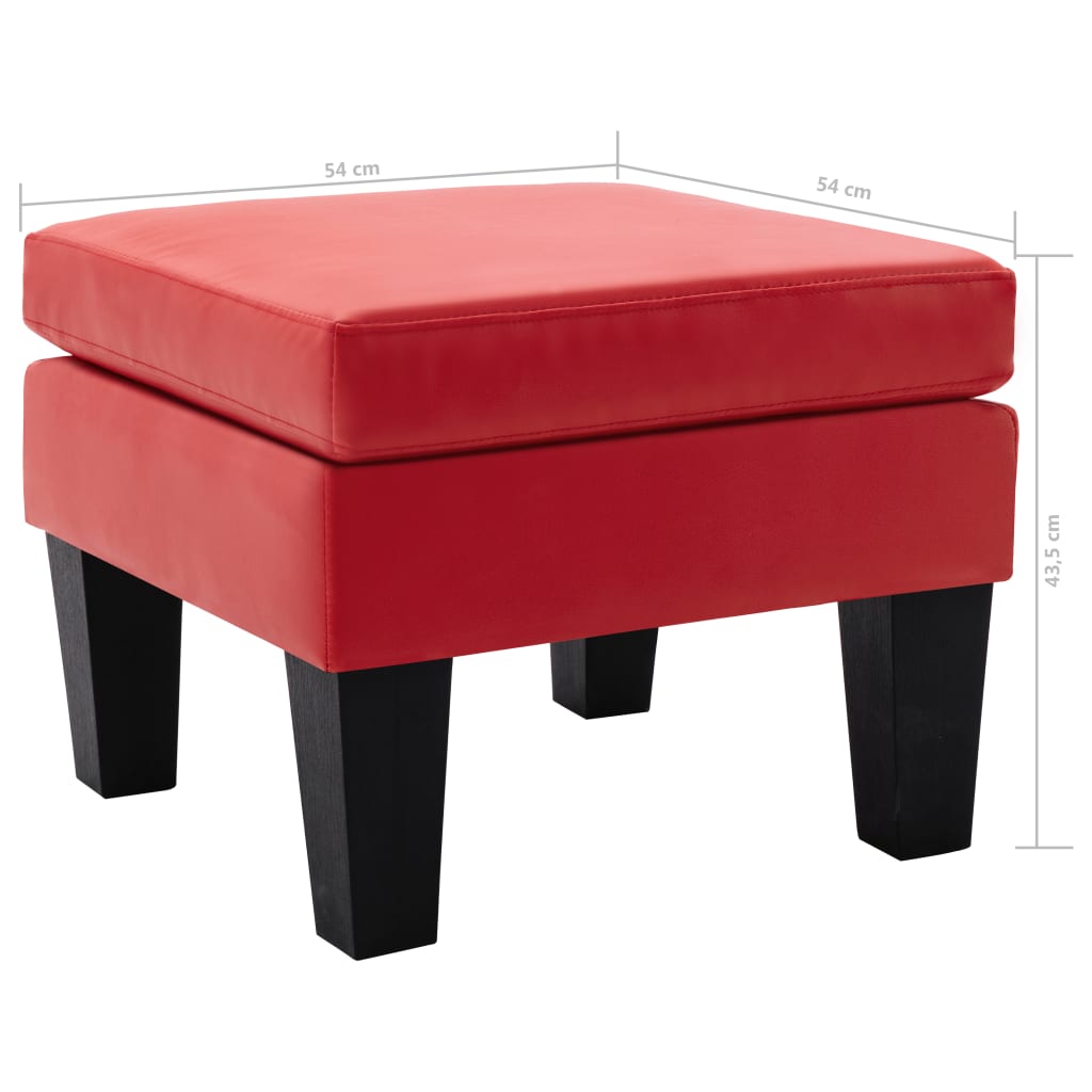 Repose-pied Rouge Similicuir Vidaxl