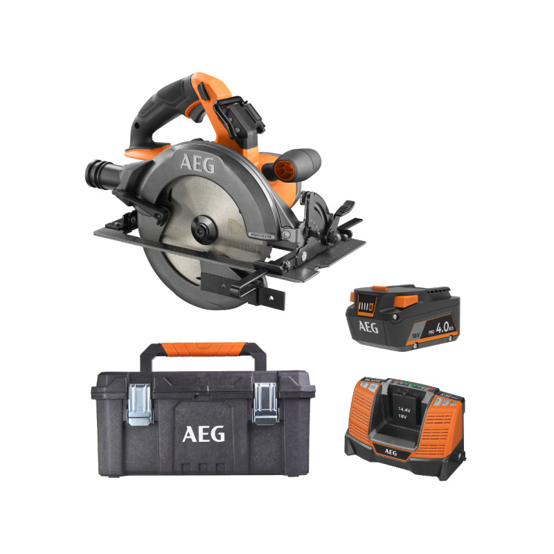 Pack Aeg 18v - Scie Circulaire Brushless 190 Mm - Batterie 4.0 Ah - Chargeur - Caiss