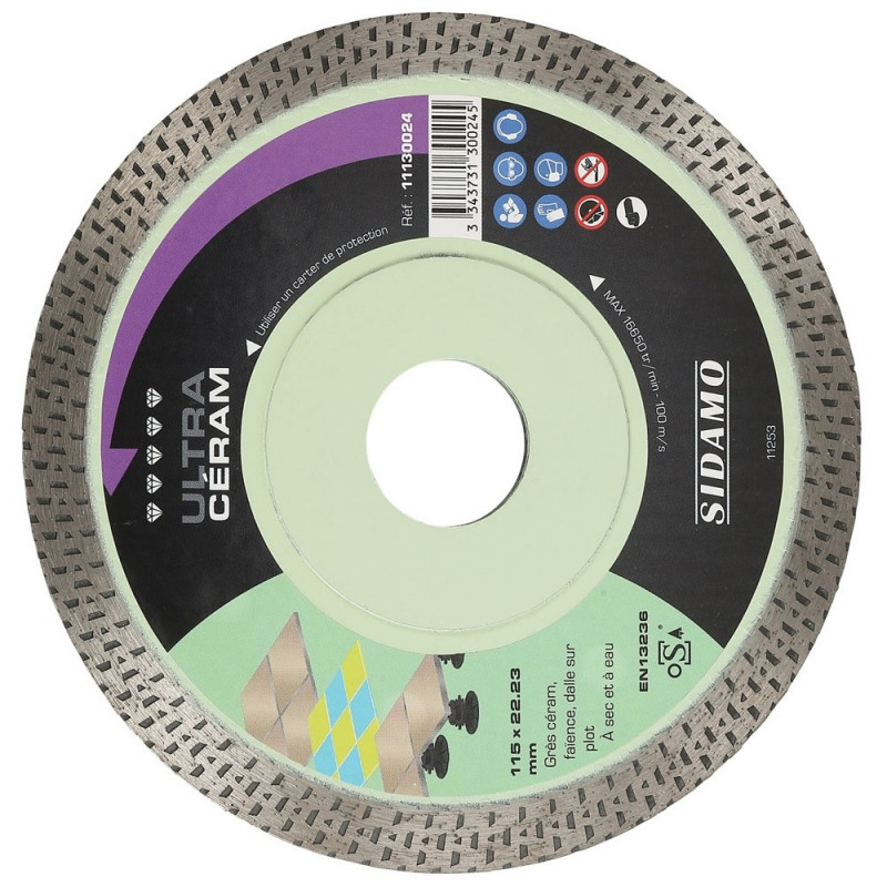 Disque Diamant Ultra Ceram D. 115 X 22,23 X H 10 Sidamo