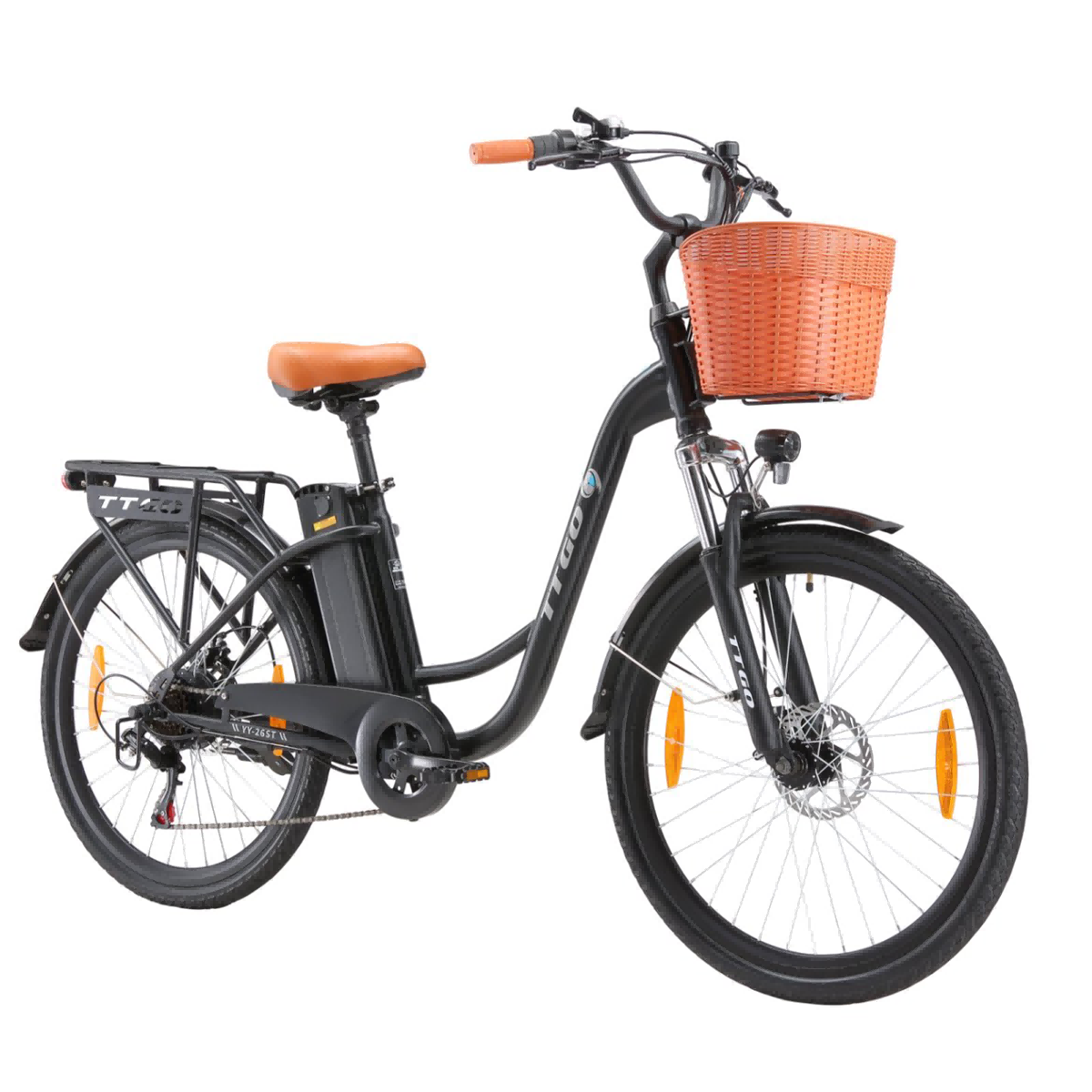 Vélo Électrique Urbain Ttgo Yy-26st, 350w 36v 14,5ah, Shimano 6s, Noir
