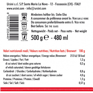 Sauce Traditionnelle Prête Pour Pâtes Arrabbiata Casa Ursini 500 Gr URSINI