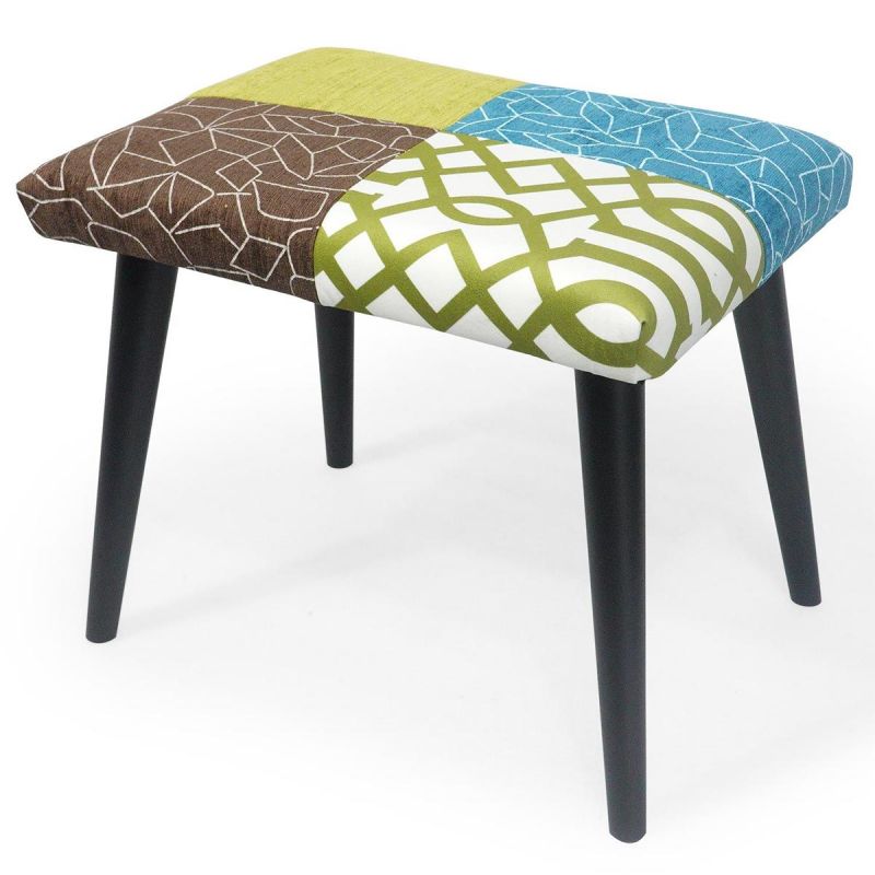 Paris Prix - Fauteuil & Pouf Patchwork "metry" 99cm Multicolore