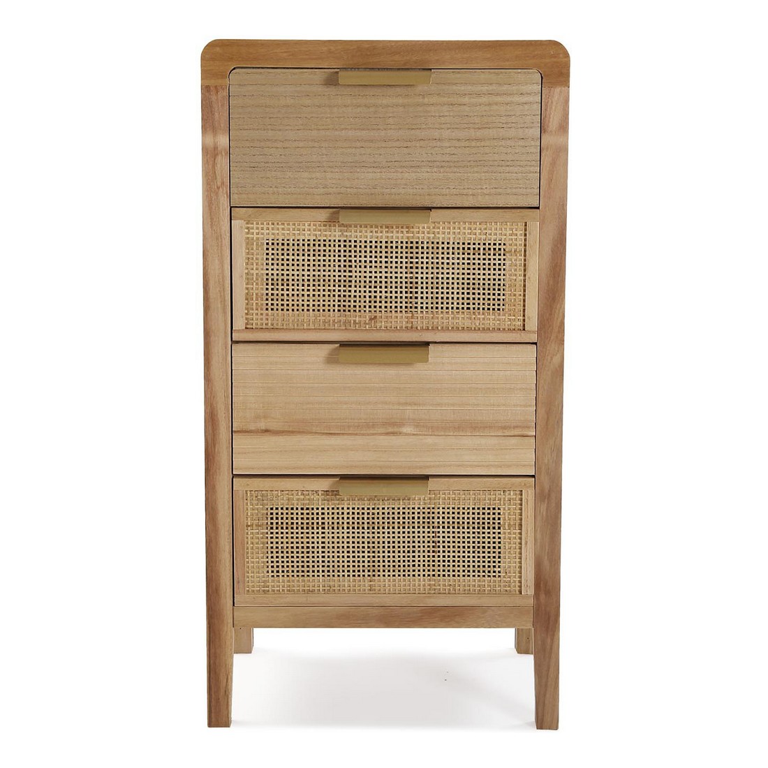 Caisson À Tiroirs Rotin Bois Mdf (30 X 77,5 X 40 Cm)