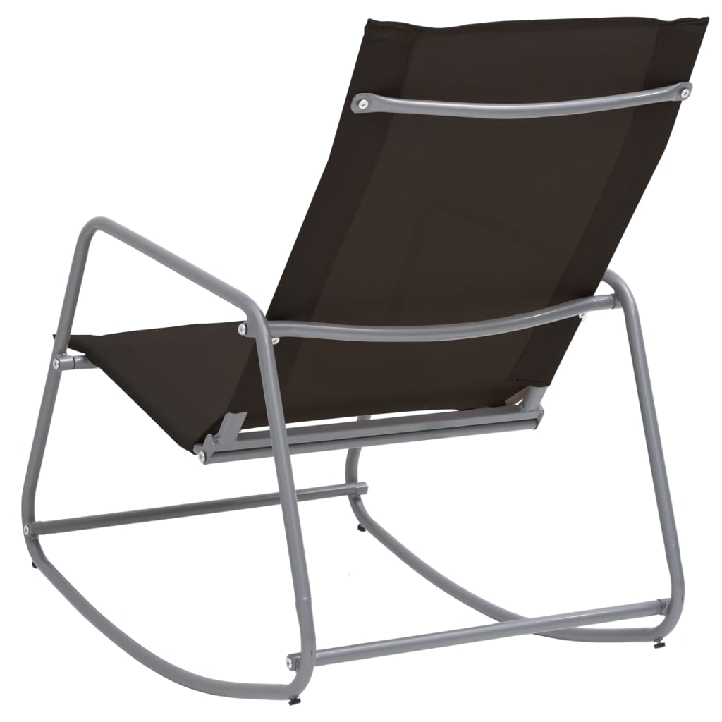 Chaise À Bascule De Jardin Noir 95x54x85 Cm Textilène