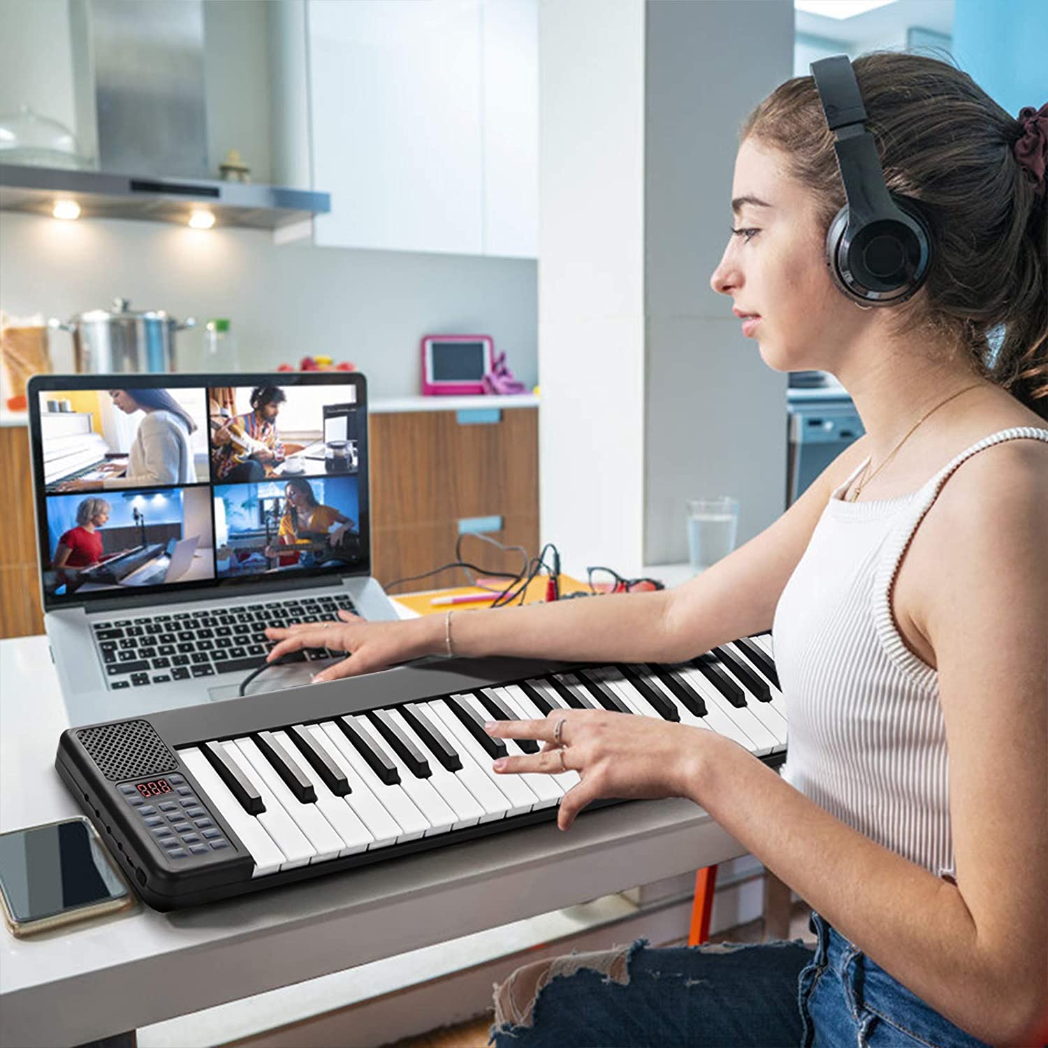 Clavier Électronique Portable 2 En 1 88 Touches Avec Fonction Bluetooth Piano Numérique