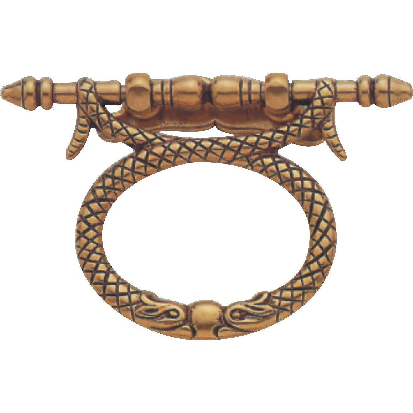 Antique ring drawer handle - serpant