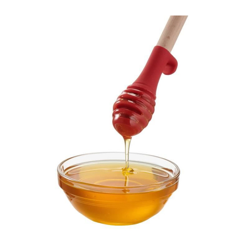 Tefal Cuillere A Miel Ingenio - Bois Hetre Et Silicone Platinium - 17,5 Cm