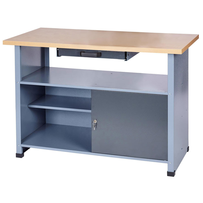 Établi D'atelier Küpper 170 Cm Avec Armoire Suspendue - Plan De Travail En Hêtre Massif 30 Mm, Tiroirs, Portes Verrouillables - Noir, Fabrication Allemagne - 13