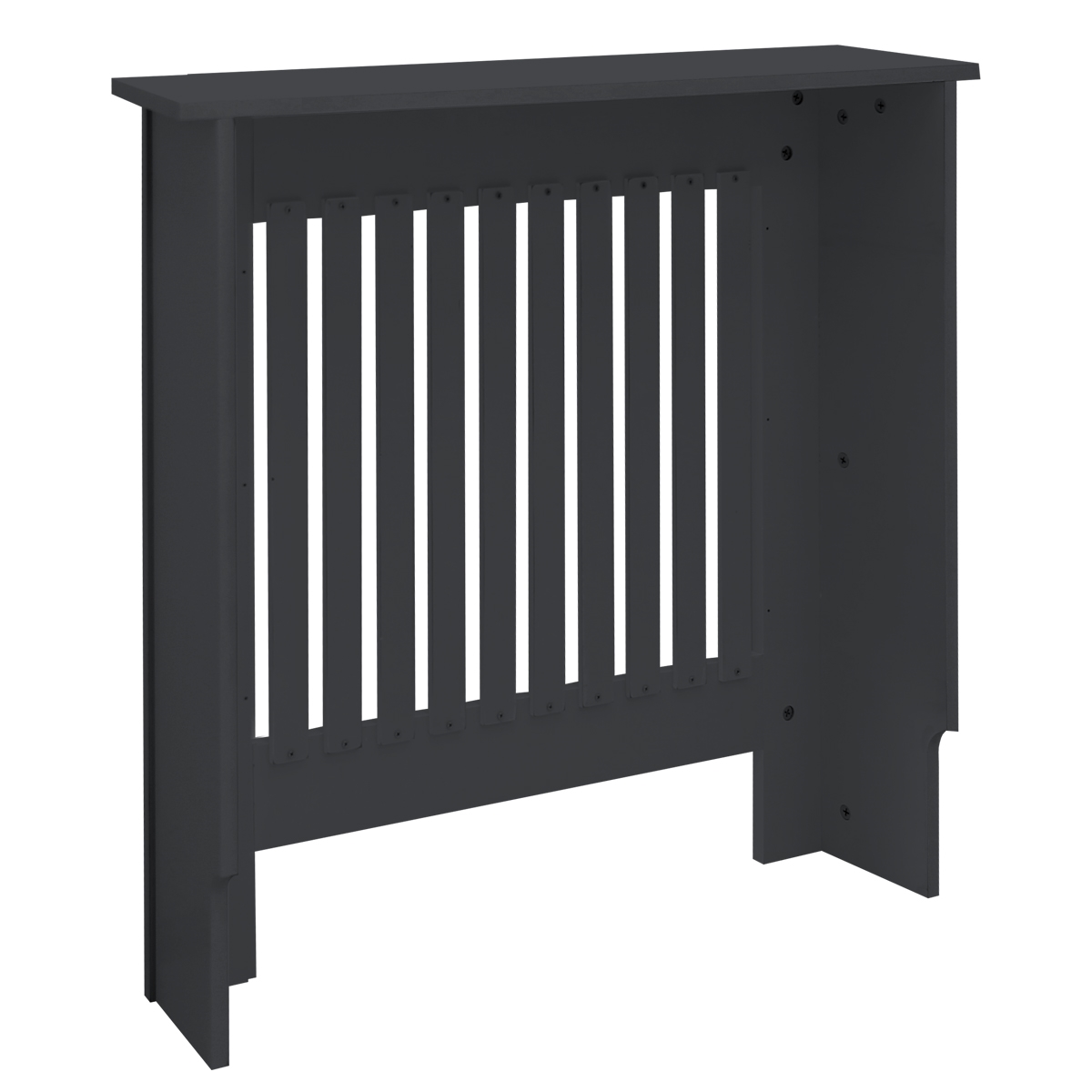 Cache-radiateur Style Maison De Campagne Habillage Mdf Anthracite 78x19x82 Cm