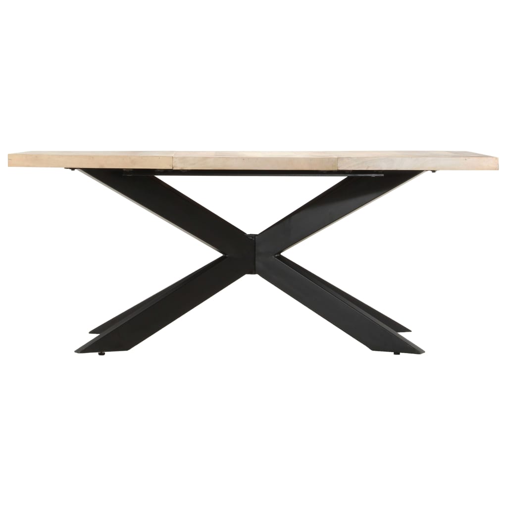 Table À Dîner 180x90x76 Cm Bois De Manguier Massif Blanchi