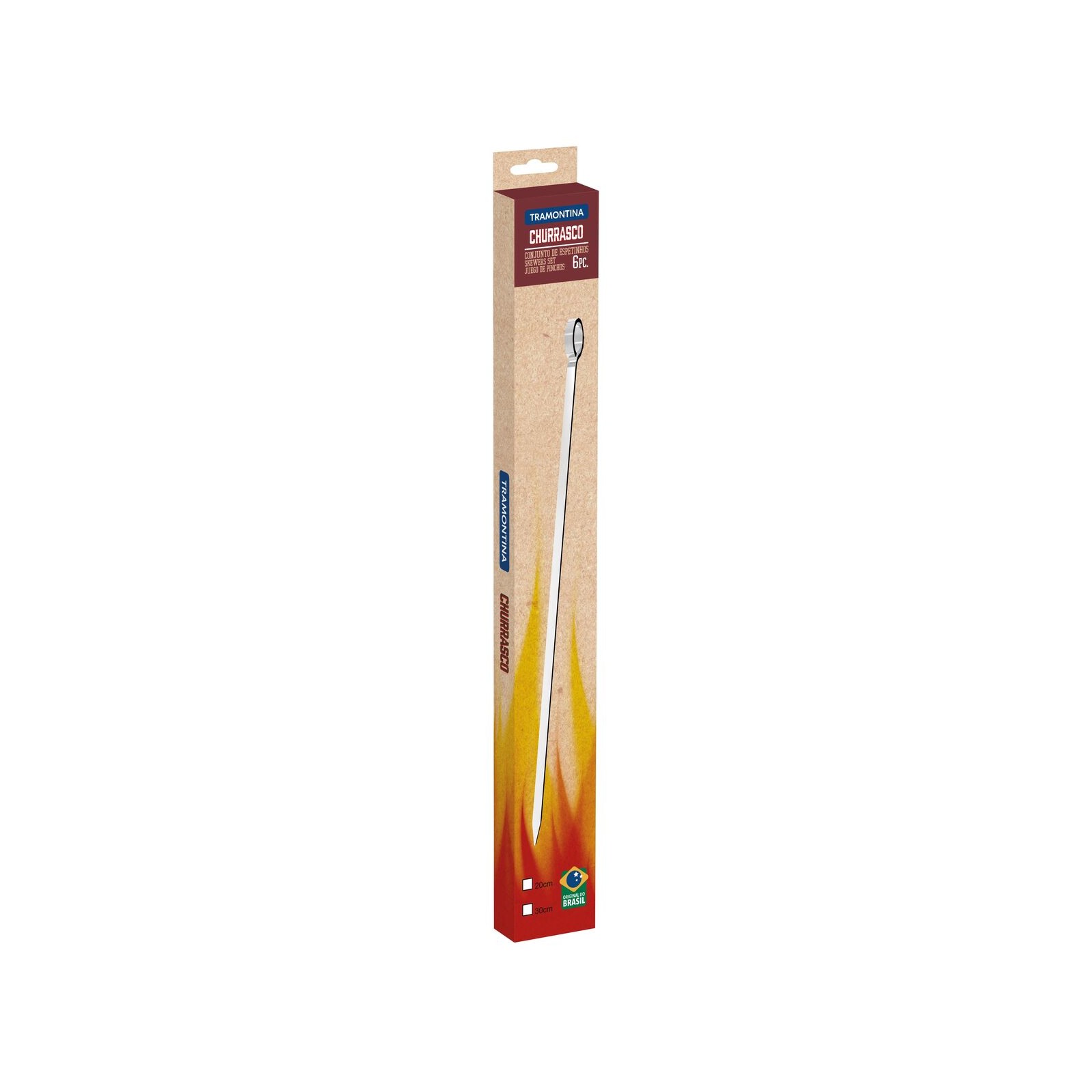 Brochettes Barbecue Churrasco, 30cm, 6pcs, Inox Tramontina
