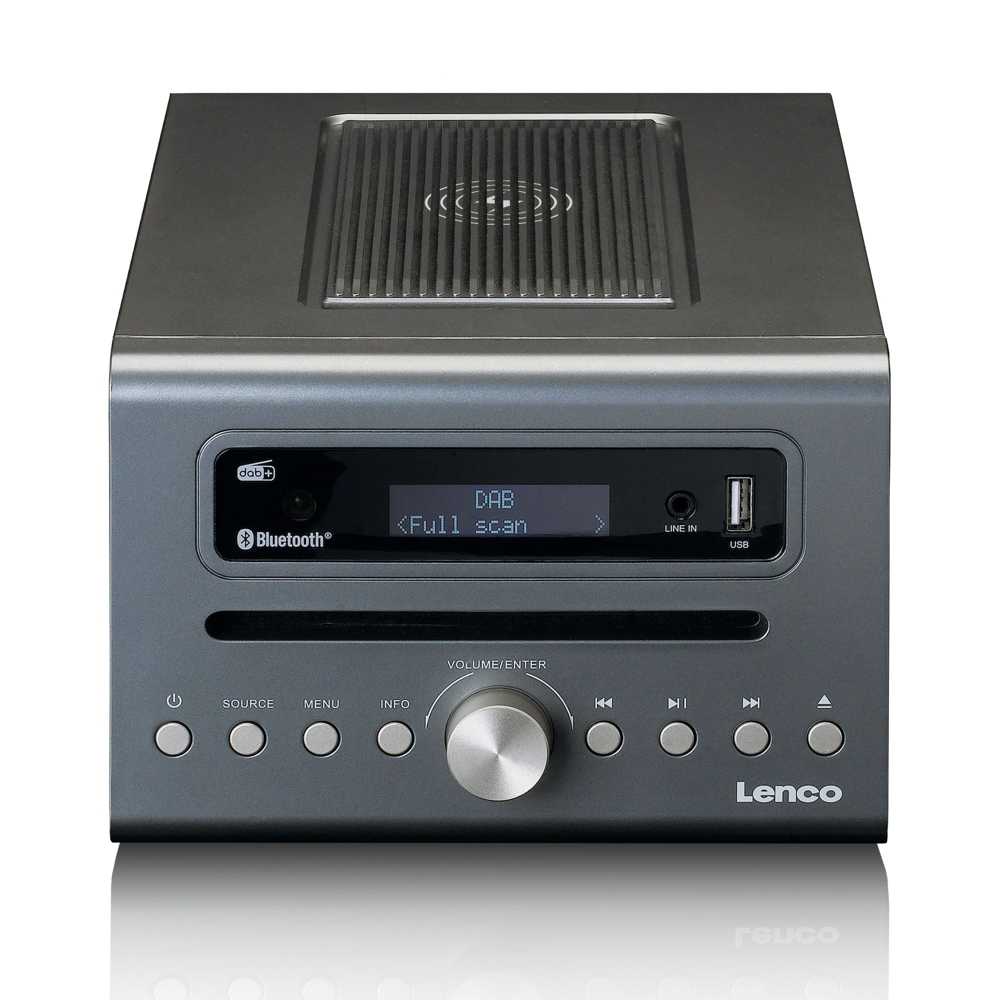 Lenco Mc175si Micro Set Avec Dab, Fm, Cd, 2 Usb, Bluetooth®, Qi, Rc