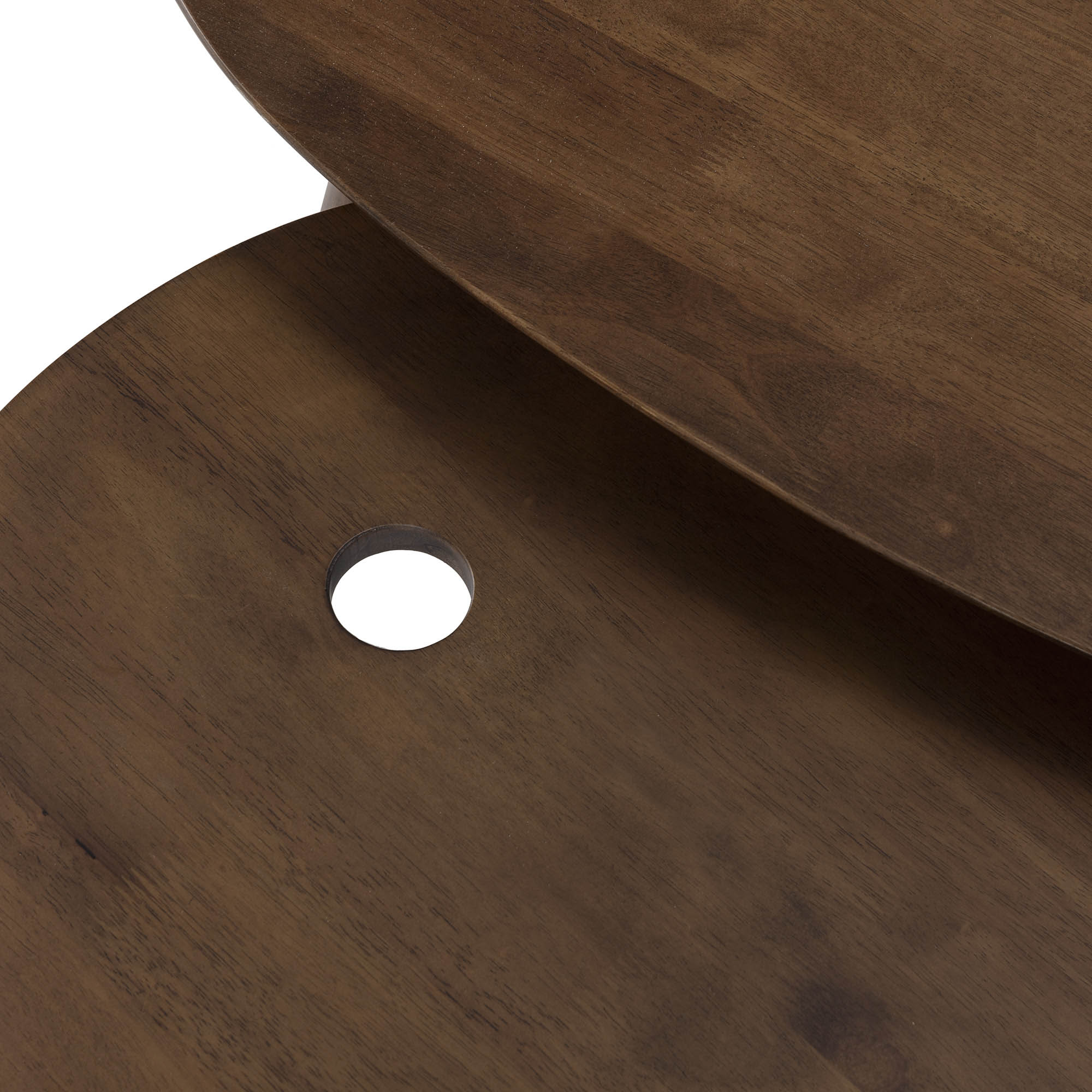 Set De 2 Tables Basses Eclipse Couleur Noyer, Bois Massif