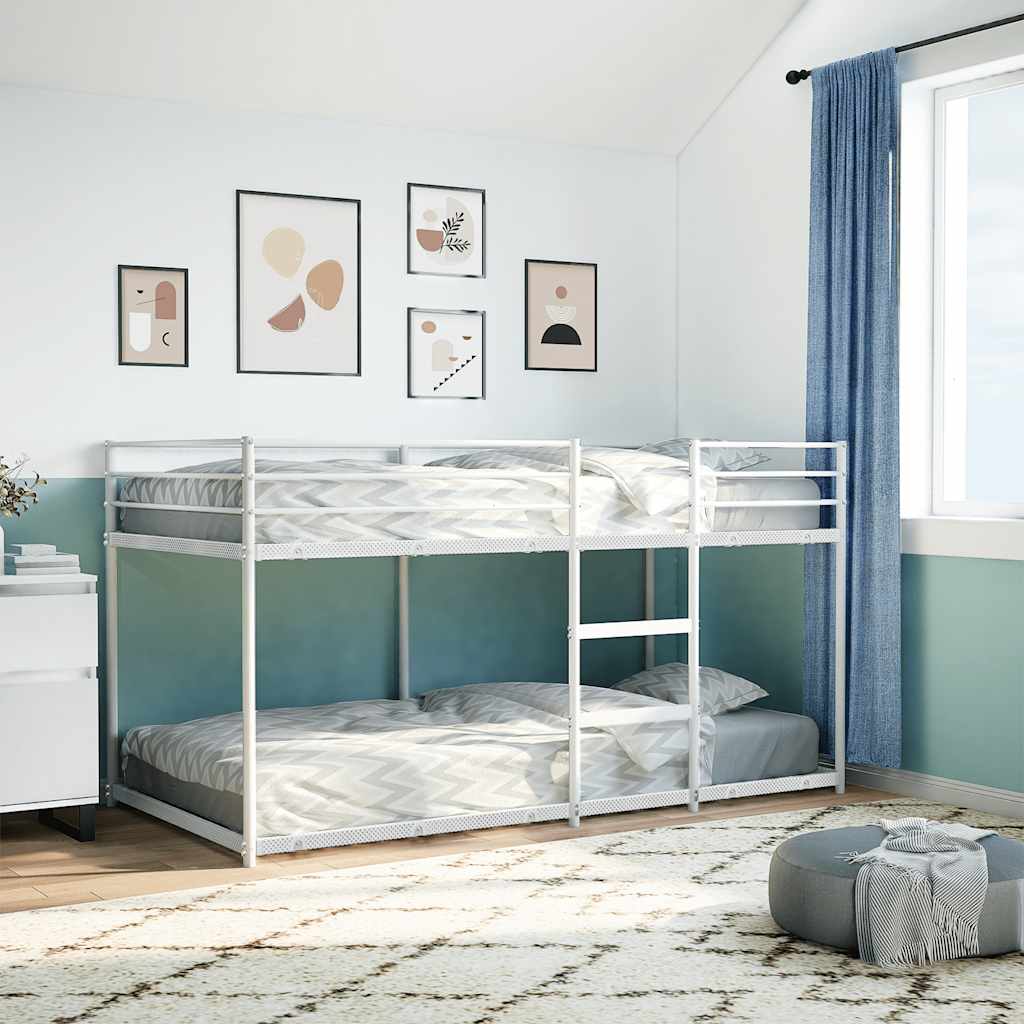 Lit Superposé Sans Matelas Blanc 80x200 Cm Acier