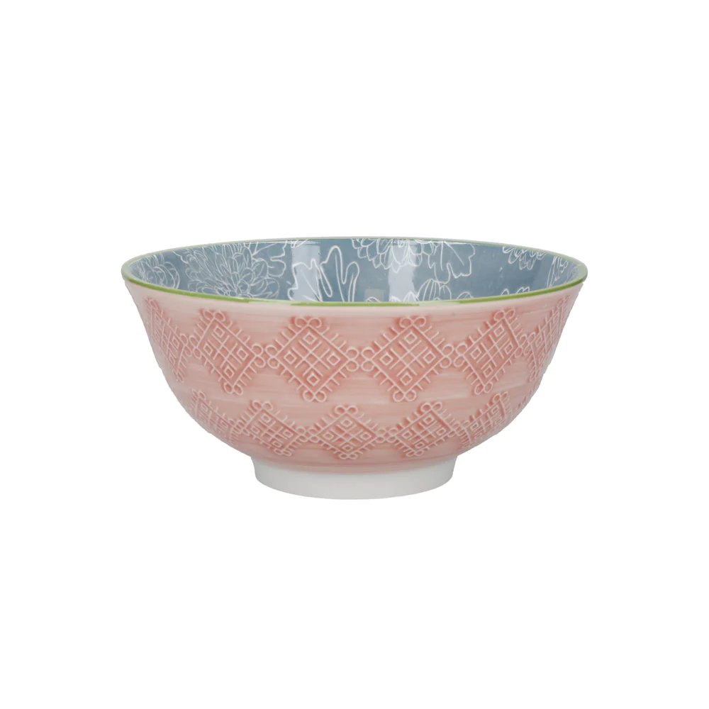 Kitchencraft - Bols En Céramique À Motifs "brights", Livrés Dans Un Coffret Cadeau, 15 Cm, Set De 4
