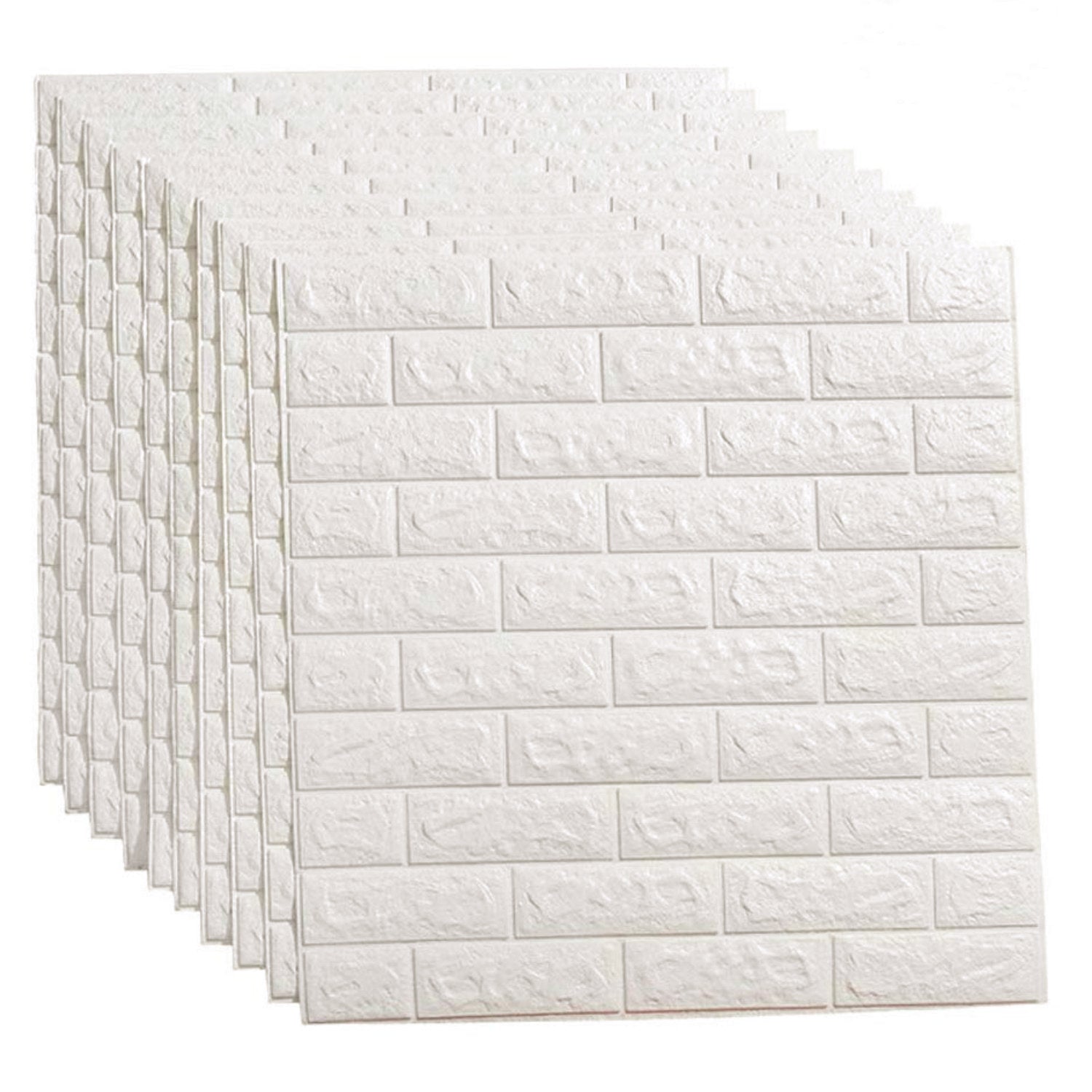 Self-Adhesive PE Foam Wall Panel 10Pcs-Off White