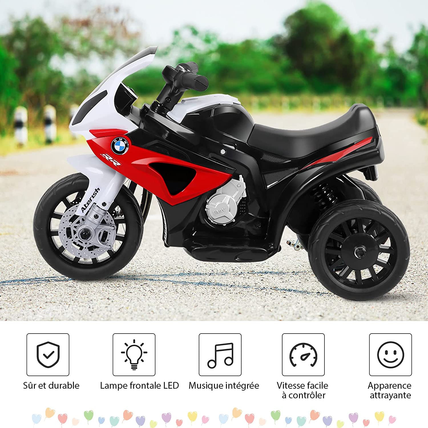 Moto Electrique Pour Enfants À 3 Roues Avec Phare Lumineux