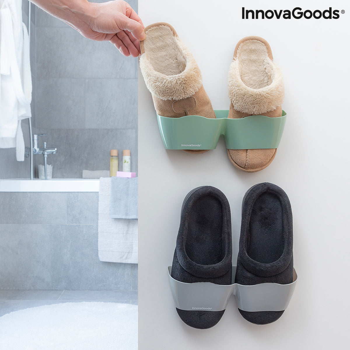 Innovagoods Meuble À Chaussures Modulaire Adhésif Shohold. Lot De 4 Unités