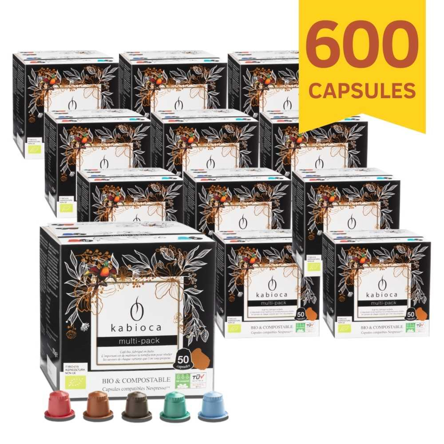 50 DOSETTES CAFE COMPATIBLES NESPRESSO PRO® - LUNGO FORTE - 1 Boite de 50 Dosettes Compatibles