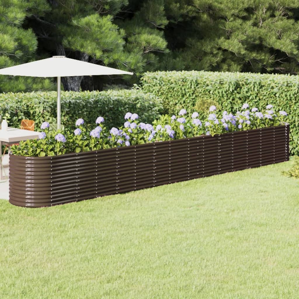 Grande Jardinière Surélevée En Acier Anthracite 544 X 100 X 36 Cm – Potager Balcon Et Jardin Extérieur