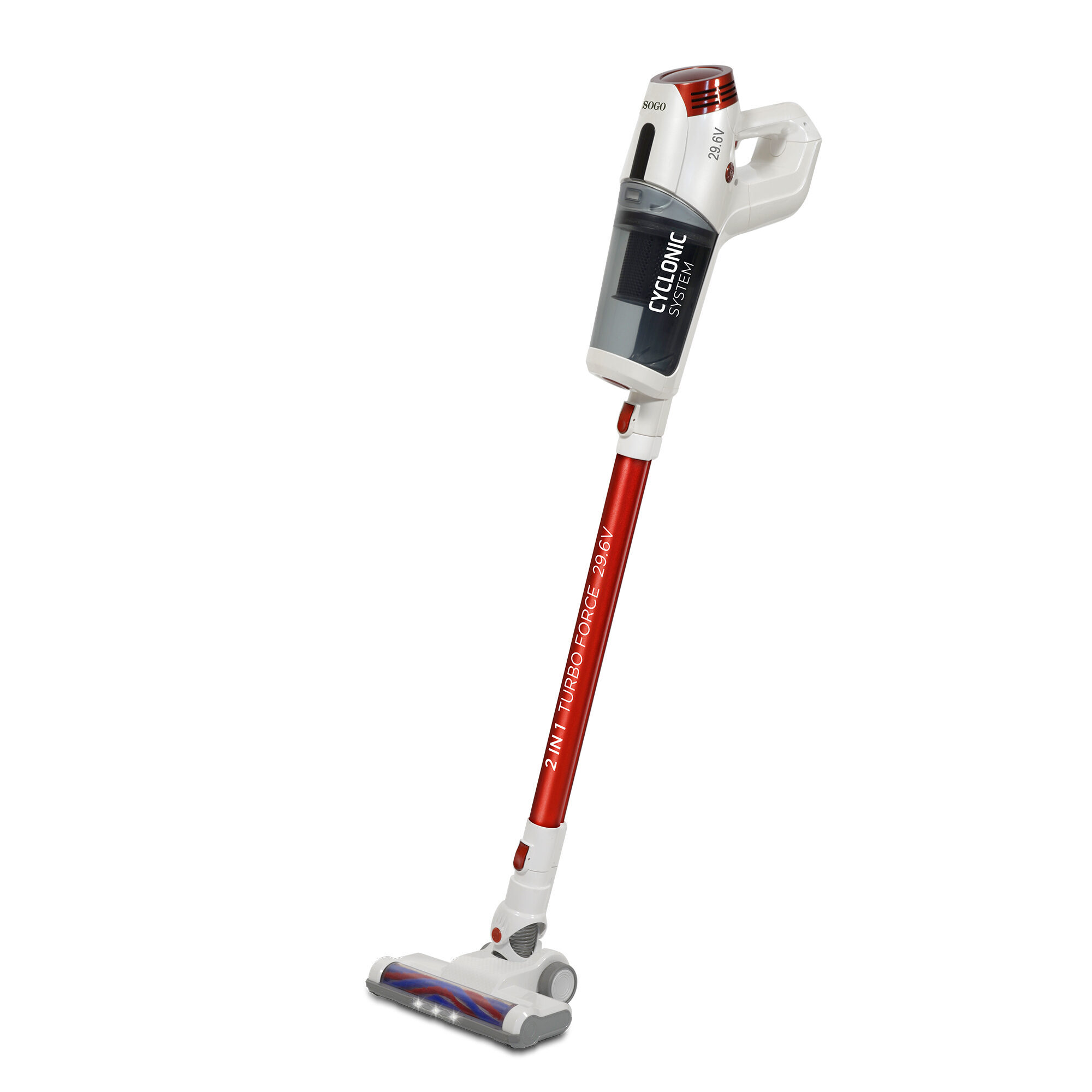 SOGO Aspirapolvere Senza Fili 2 in 1 Ricaricabile, Verticale e Portatile, 29.6V, Batteria Litio, Sistema Ciclonico, Serbatoio 700ml, LED