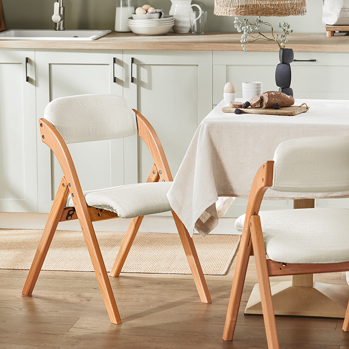 Chaise Pliante En Bois Blanc Fst92-w