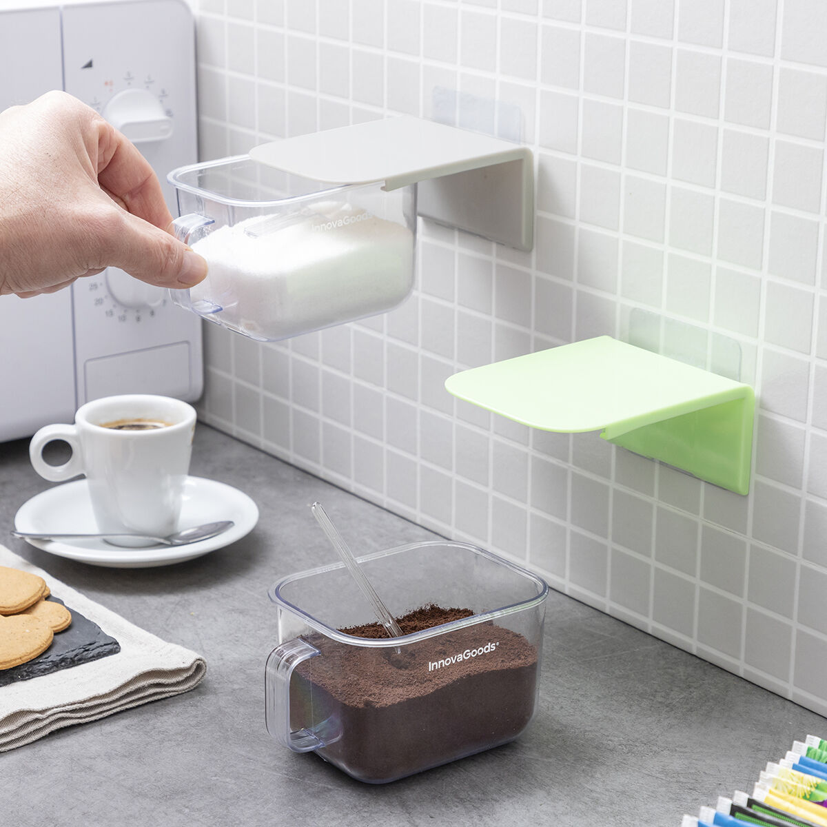 Récipients De Cuisine Adhésifs Amovibles Handstore Innovagoods Pack De 2 Unités
