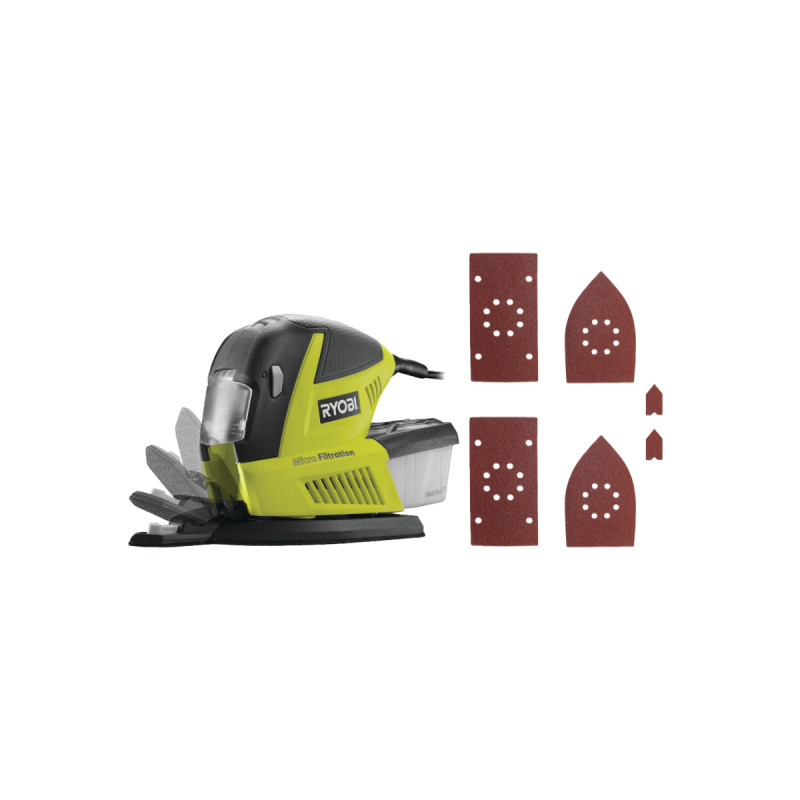 Pack Ryobi Ponceuse Multifonctions Rms180-sa30 - 180w - 60 Abrasifs Auto-agrippants