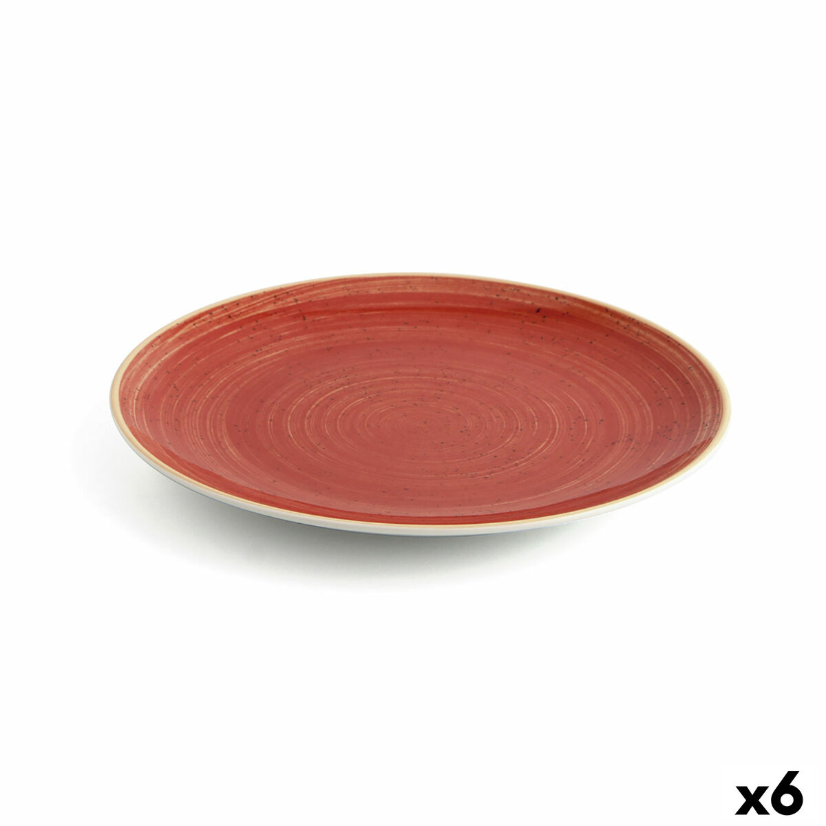 Assiette Plate Ariane Terra Céramique Rouge (24 Cm) (6 Unités)