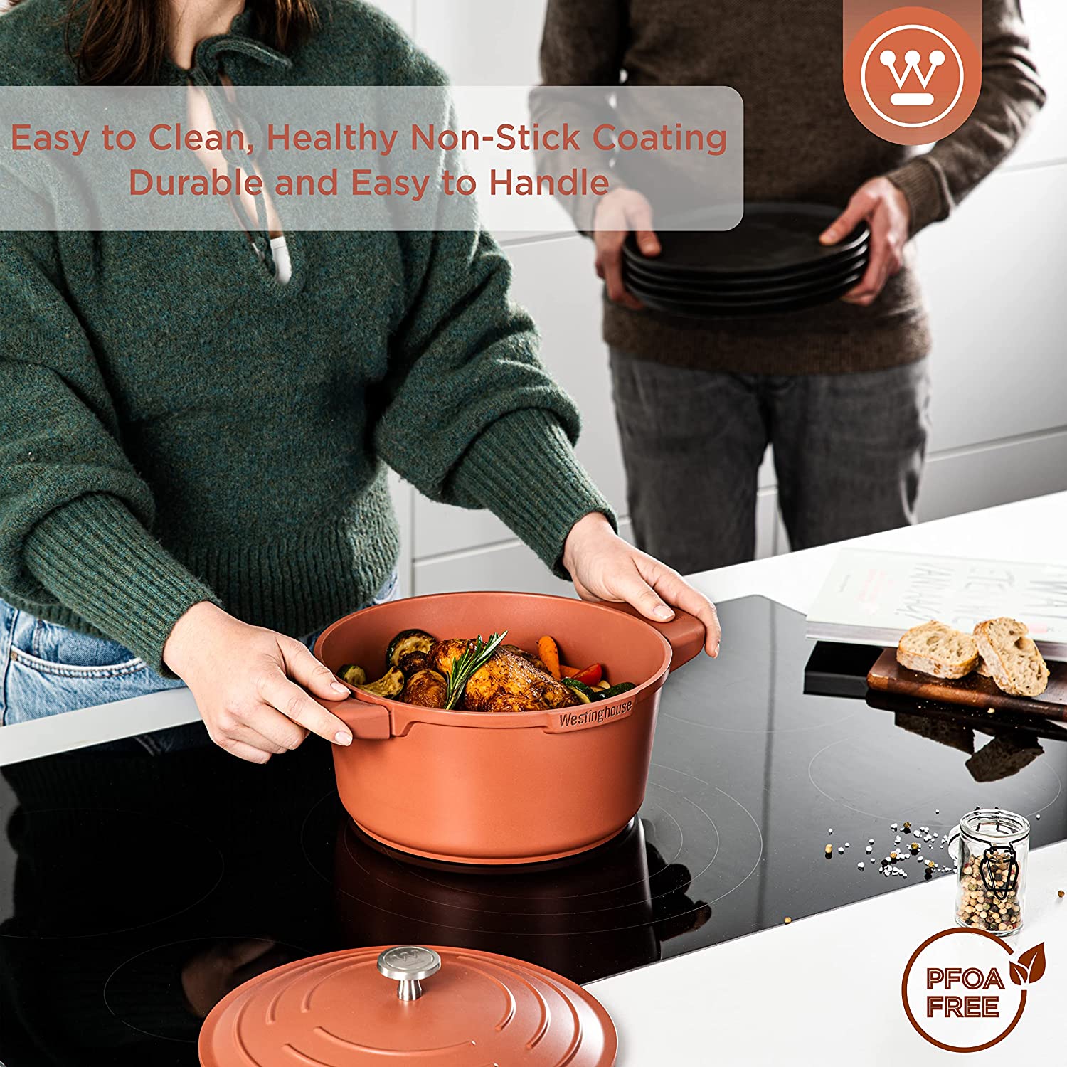 Westinghouse - Série Performance - Cocotte 24 Cm - Induction - Rouge