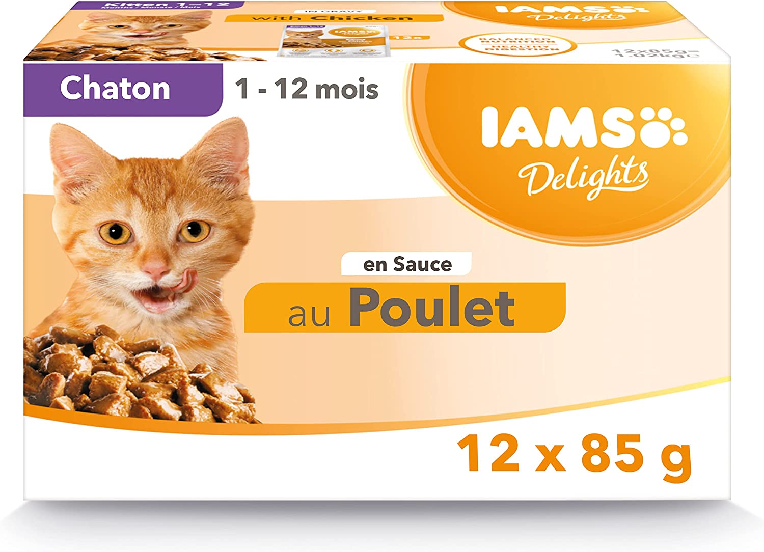 Sachets Iams Delights Chaton Poulet Pack 12 X 85 G