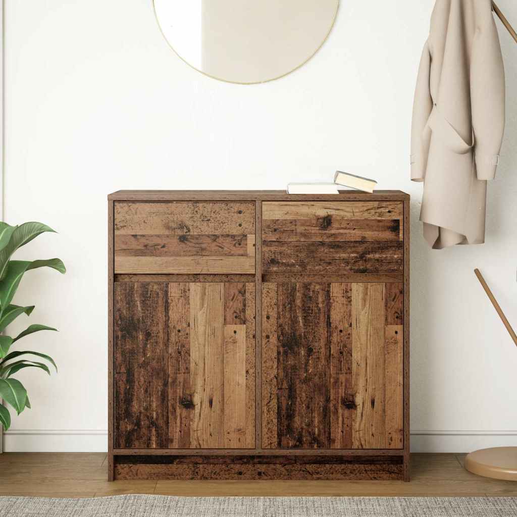 Buffet Avec Tiroir | Commode À Tiroir | Meuble De Rangement Vieux Bois 80x34x76 Cm Bois D'ingénierie