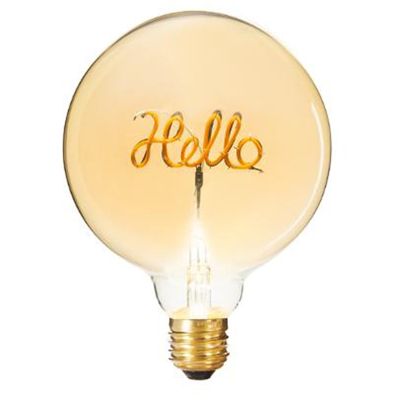 Ampoule Décorative À Filament "hello" 17cm Ambre