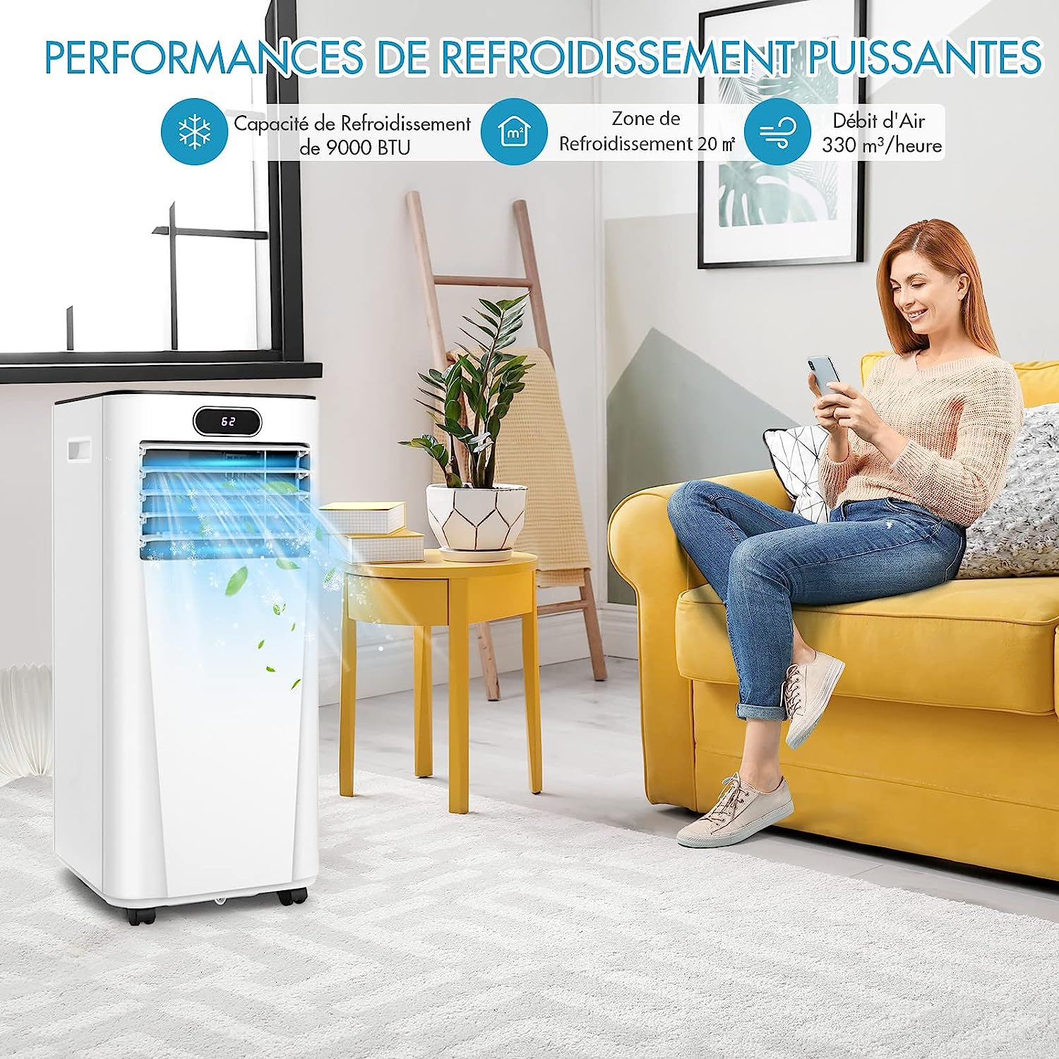 Climatiseur Mobile 9000 Btu 4 En 1 classe nerg tique A Eco R290 