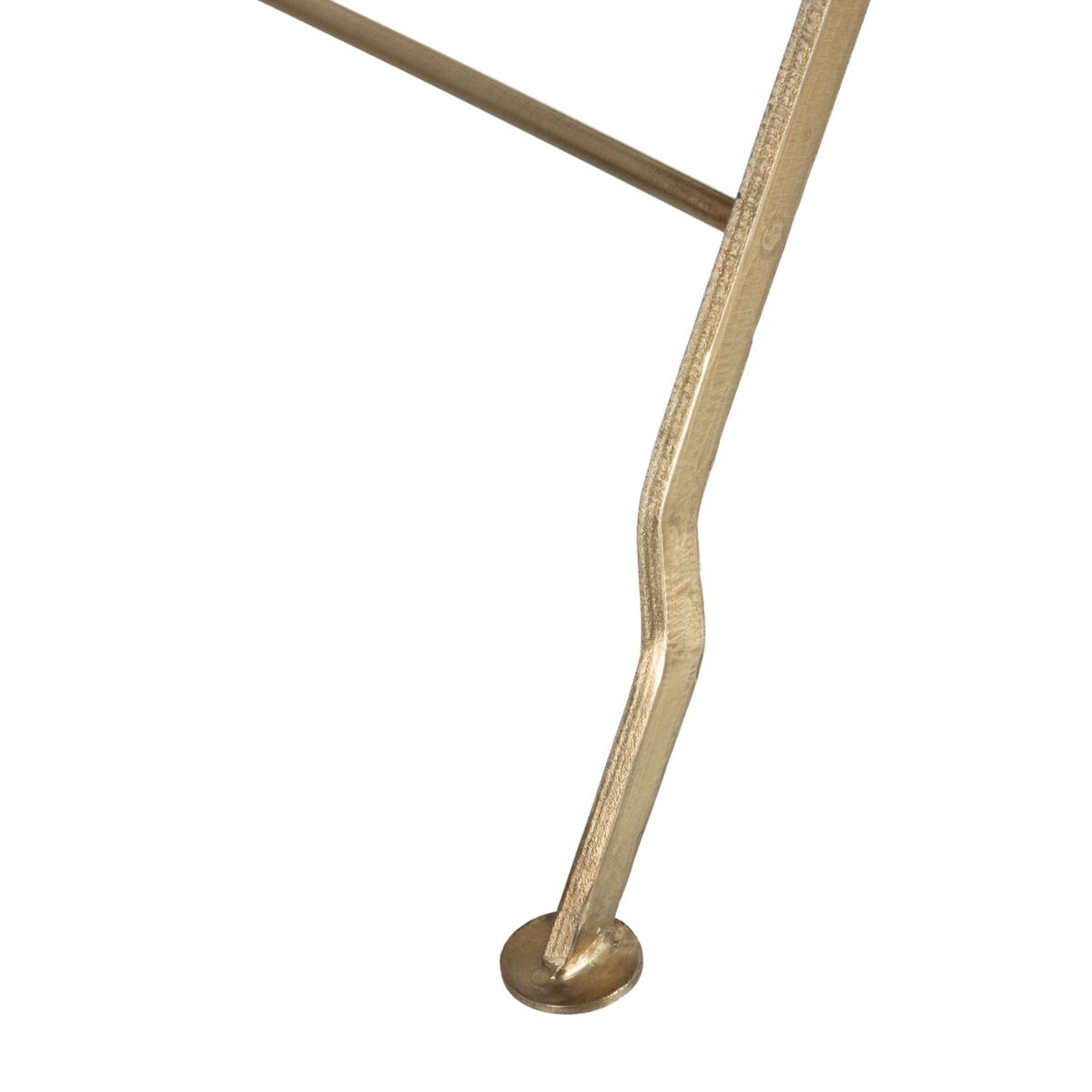 Table D'appoint 66 X 66 X 78 Cm Doré Bois Marron Fer