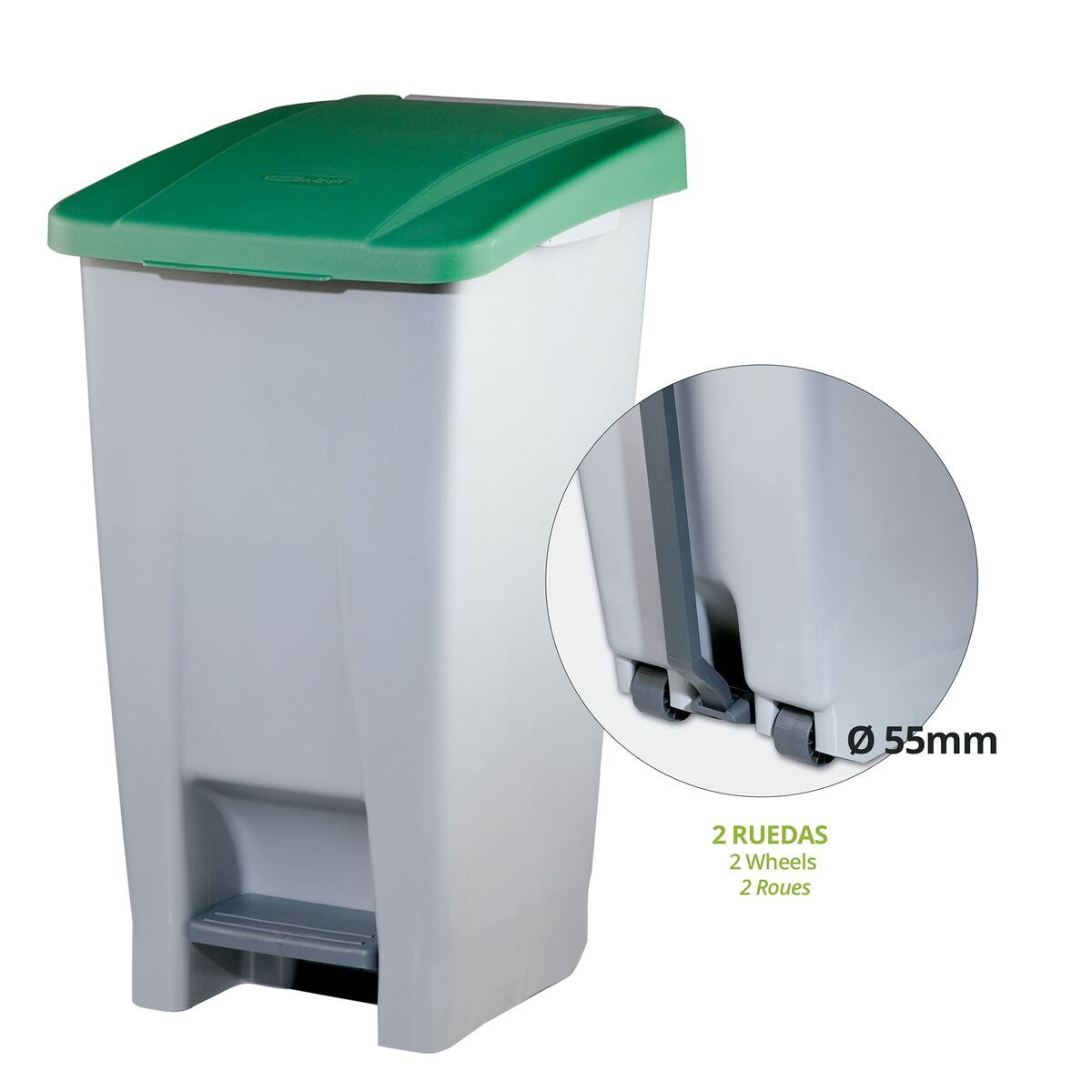 Poubelle Recyclage Denox Vert 60 L (38 X 49 X 70 Cm)