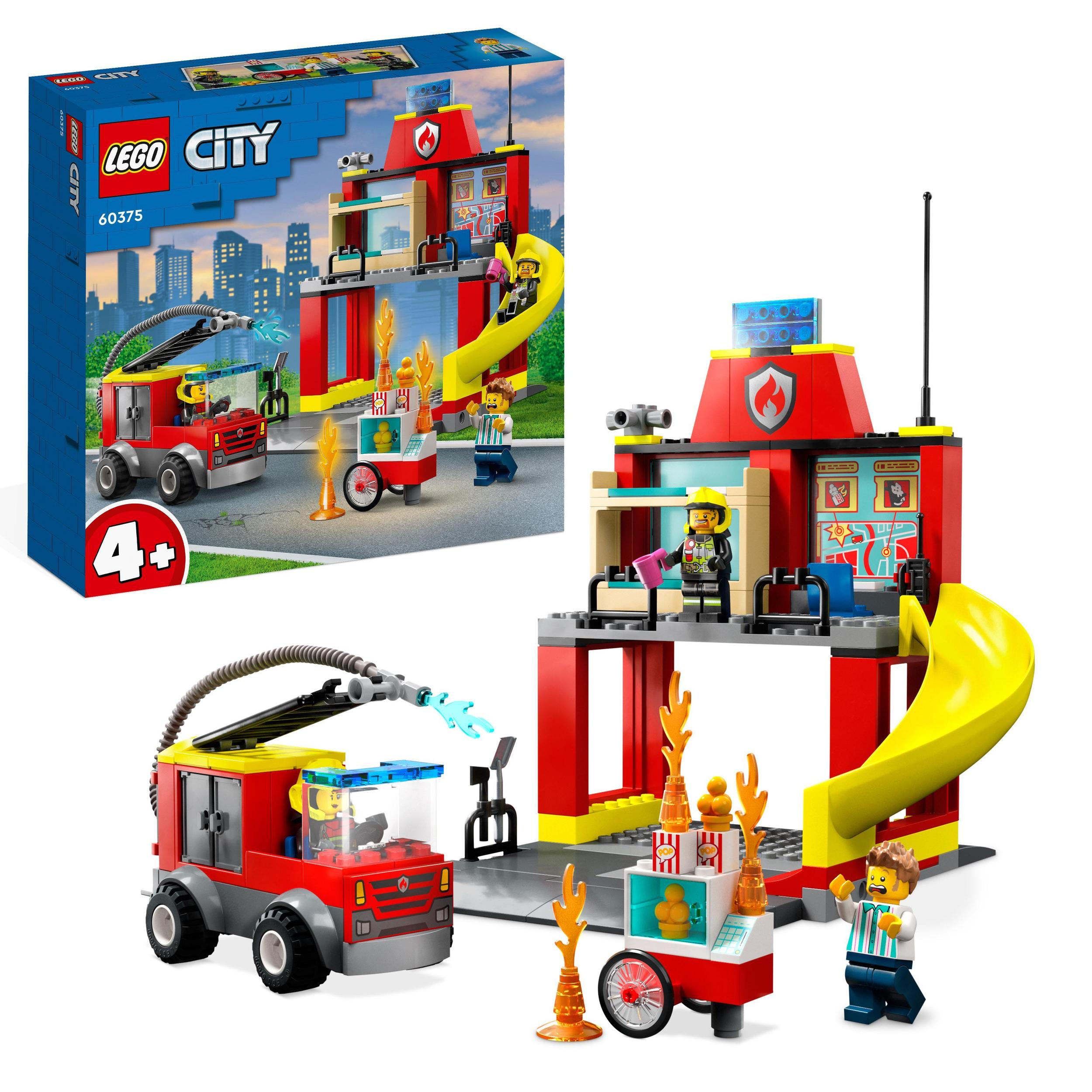 Lego City 60375 La Caserne Et Le Camion Des Pompiers, Jouet Éducatif, 4+