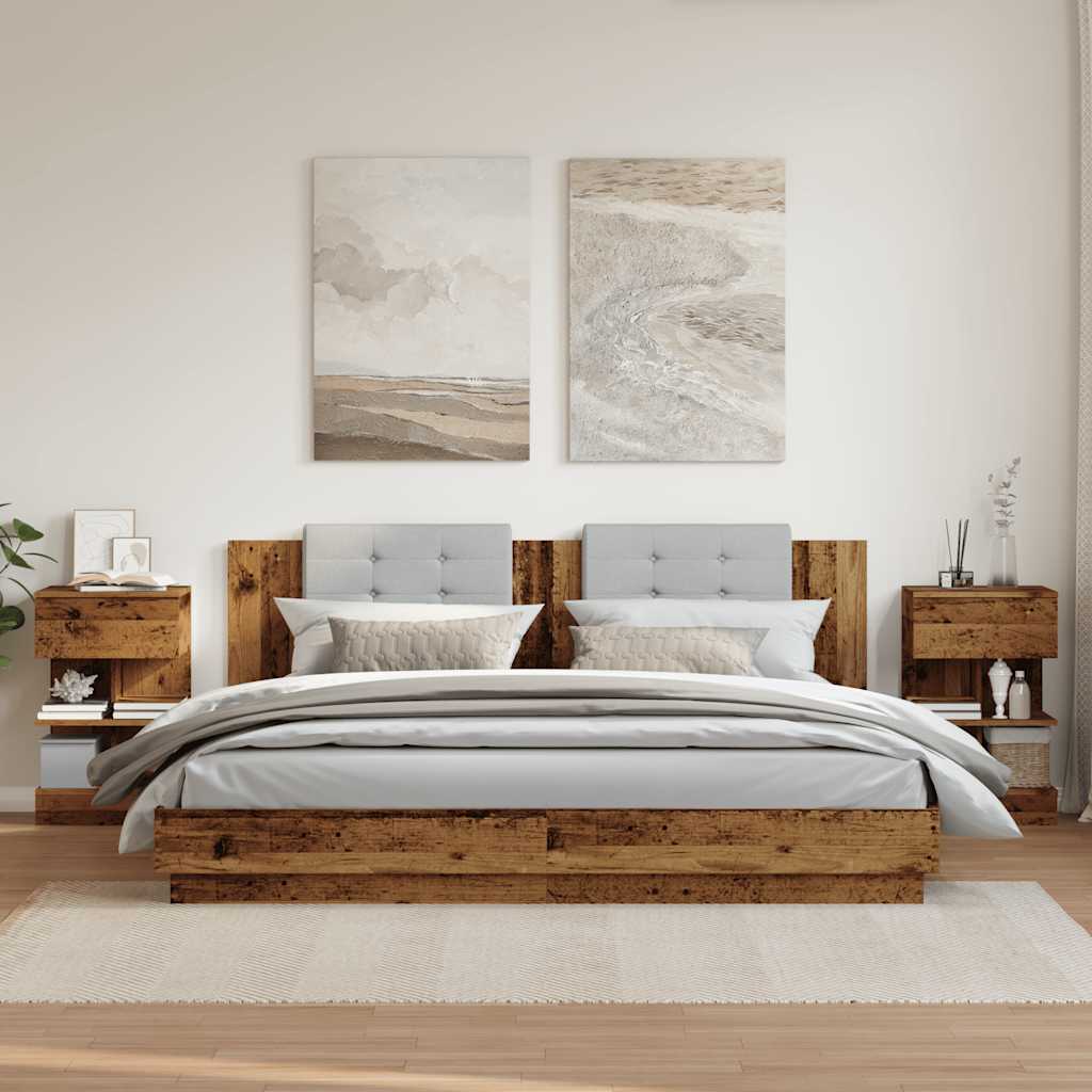 Tables De Chevet | Tables De Nuit | Tables D'appoint 2 Pcs Vieux Bois 40x35x65 Cm Bois D’ingénierie