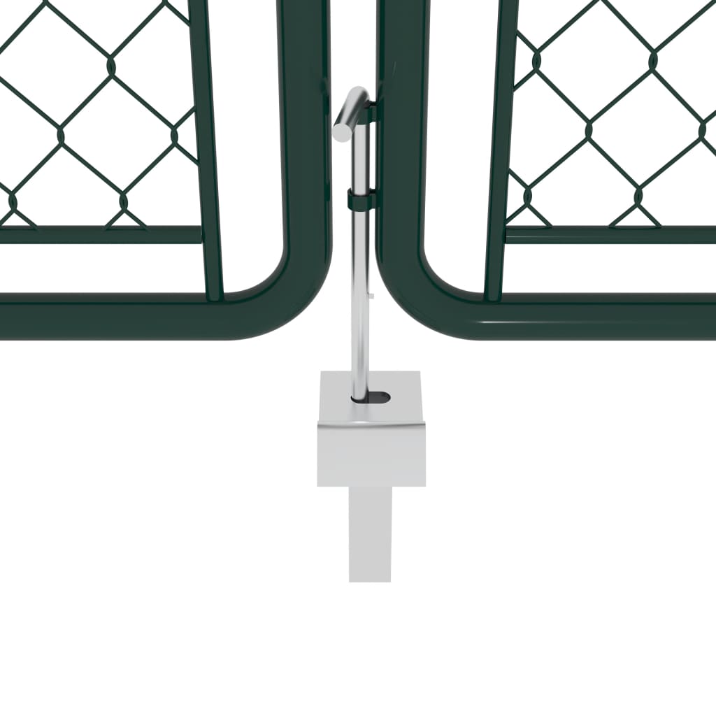 Portail De Jardin Acier 400 X 75 Cm Vert