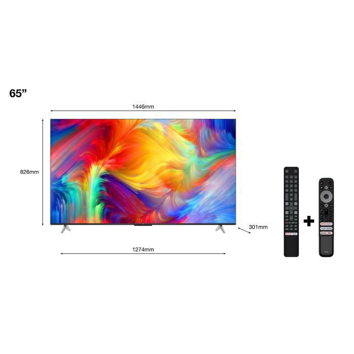 Tcl - 65p637 - Tv Led - Uhd 4k - 64 (164 Cm) - Hdr Grâce A Hdr10, Hlg ...