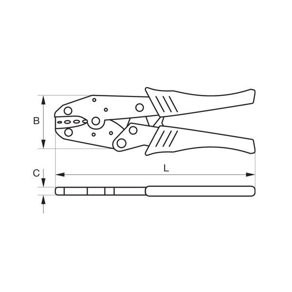 Pince À Sertir 225 Mm Avec Cliquet Pour Connecteurs Tubulaires 0,5 À 4 Mm² Cr W 05 Bahco