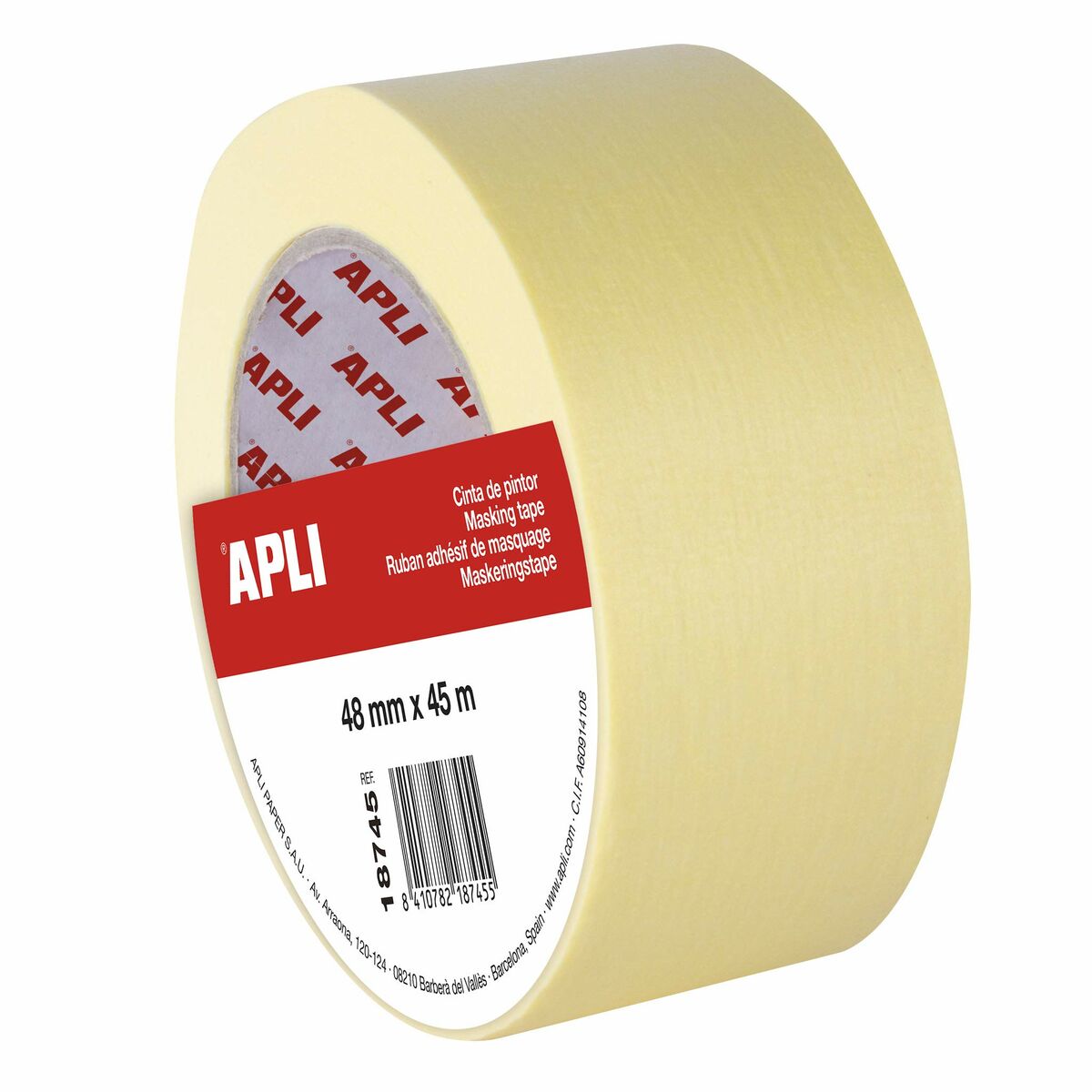 Ruban Adhésif Apli Peintre Carrosserie Jaune 6 Unités (48 Mm X 45 M)